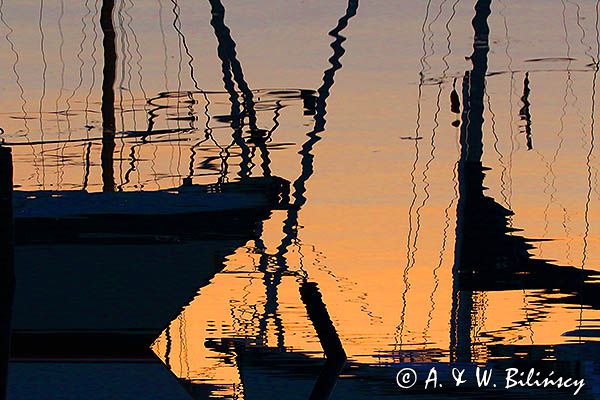 Na wyspie Anholt, Dania, odbicie w wodzie