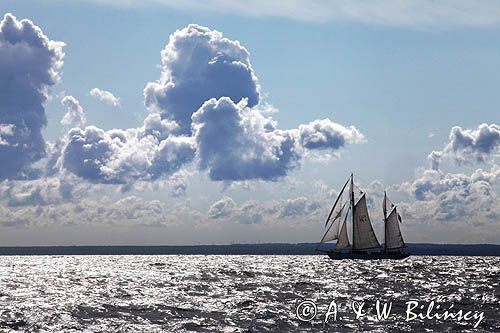 żaglowiec Generał Zaruski, Bałtyk, morze, chmury