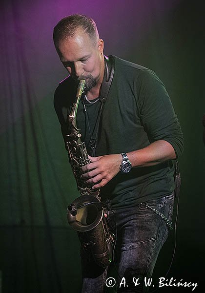 Krzysztof Chlipała, saksofon, Kraków Street Band, Bies Czad Blues 2023, Karczma Brzeziniak, Przysłp, Bieszczady