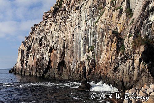 klif, zachodnie wybrzeże Bornholmu koło Jons Kapel, Dania