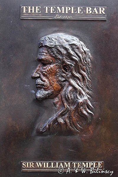 Przed pubem Temple Bar, Dzielnica Temple Bar, Dublin, Irlandia