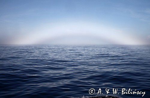 biała tęcza, fog bow, Bałtyk