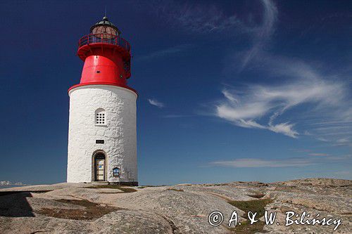 Latarnia morska Hallo, Hallö Losthamn. Szwecja Zachodnia, Skagerrak, Bohuslän