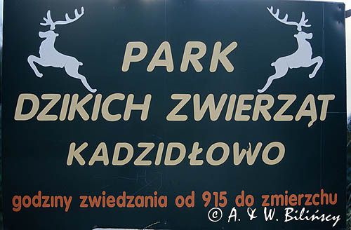 Tablica informacyjna Kadzidłowo Park Dzikich Zwierząt