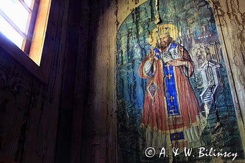 Krzemienna, XIX-wieczna świątynia drewniana, Pogórze Dynowskie © Agnieszka & Włodek Bilińscy, Krzemienna, XIX-wieczna świątynia drewniana, Pogórze Dynowskie, malowidło ścienne