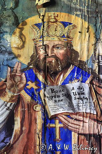 Krzemienna, XIX-wieczna świątynia drewniana, Pogórze Dynowskie © Agnieszka & Włodek Bilińscy, Krzemienna, XIX-wieczna świątynia drewniana, Pogórze Dynowskie, malowidło ścienne