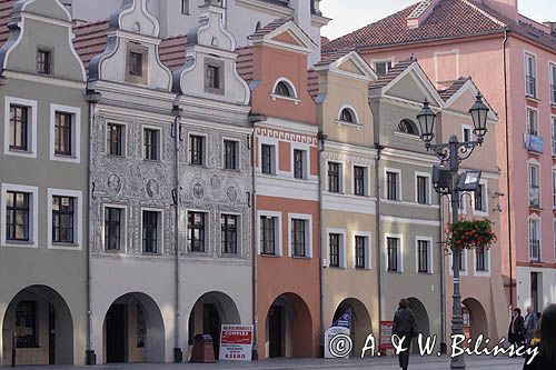 Legnica, kamieniczki na Rynku, polichromie