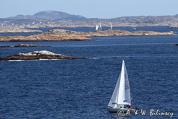 Widok z wyspy Lindholmen, Szwecja Zachodnia, Kattegat