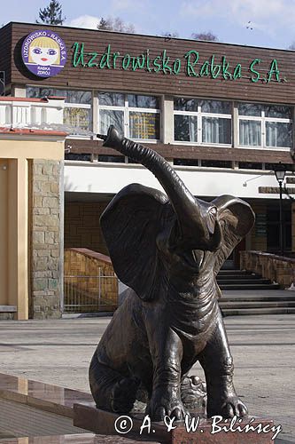 Rabka Zdrój, fontanna ze słoniami