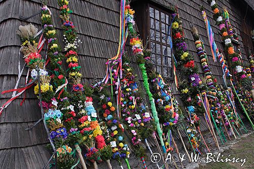 Rabka, palmy wielkanocne, Niedziela Palmowa, kościół pw św Marii Magdaleny