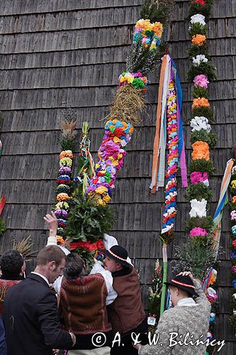 Rabka, palmy wielkanocne, Niedziela Palmowa, kościół pw św Marii Magdaleny