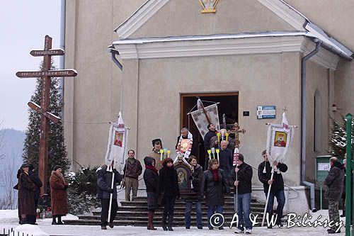 Sanok, prawosławne święto Jordanu, procesja z cerkwii nad San