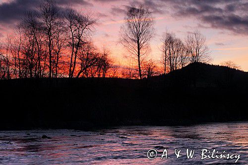 rzeka San o świcie, Bieszczady