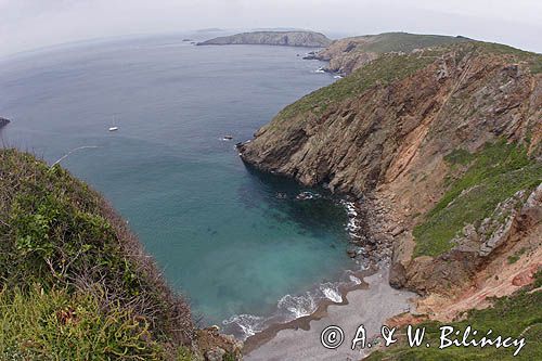 zatoka La Grande Greve na wyspie Sark przy Liitle Sark, Channel Islands, Anglia, Wyspy Normandzkie, Kanał La Manche