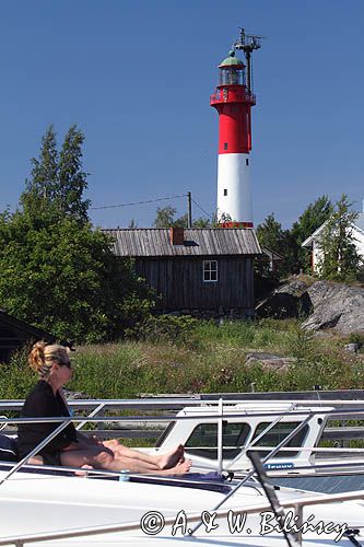 port i latarnia morska na wyspie Tankar, Finlandia, Zatoka Botnicka