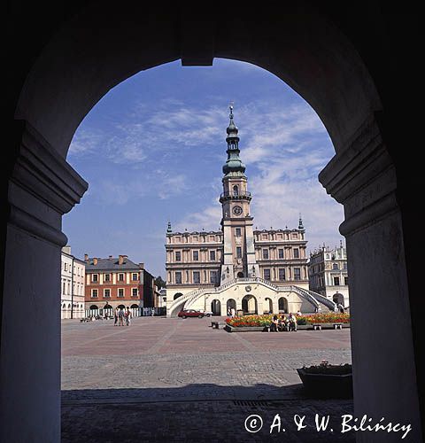 Zamość, rynek i ratusz